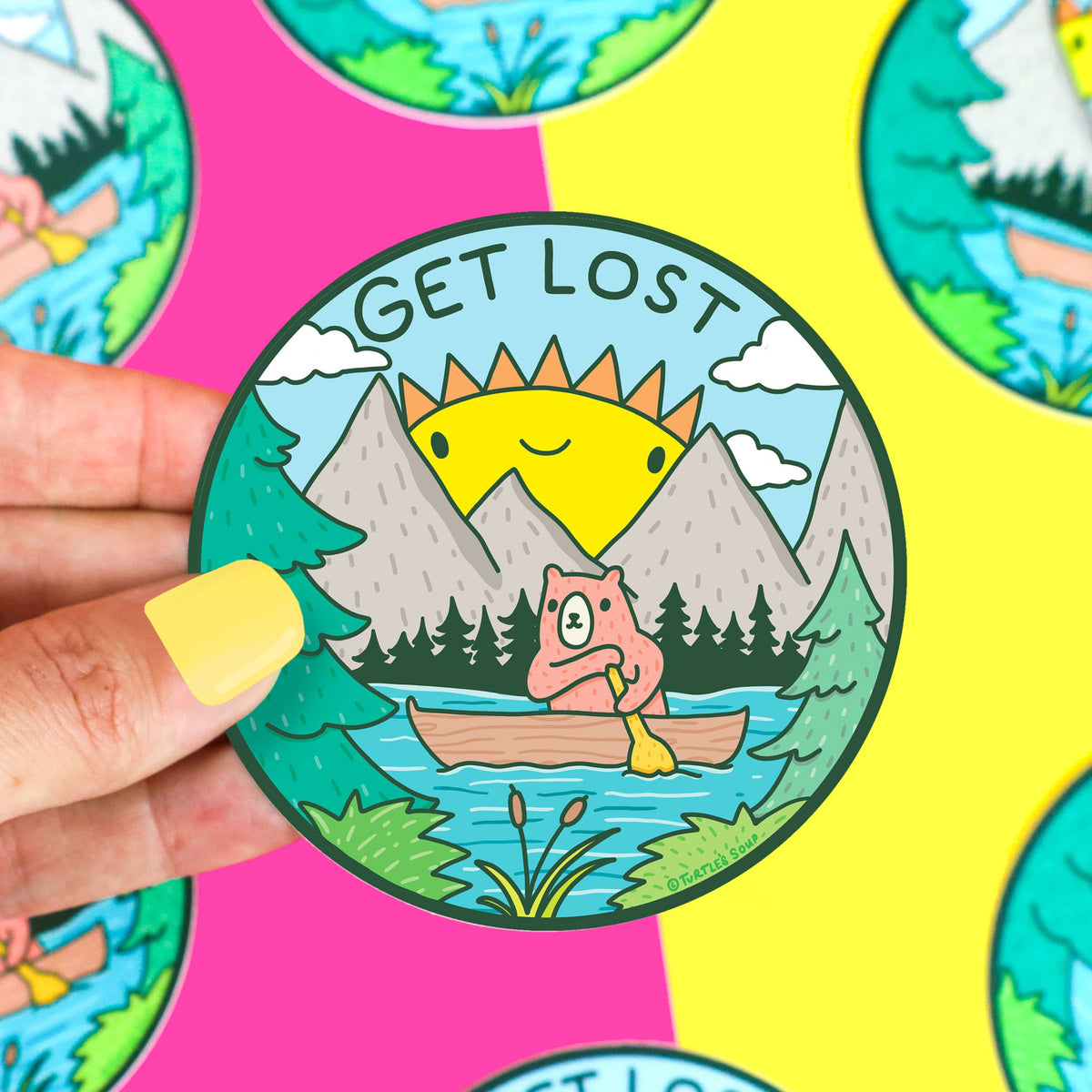 Turtle's Soup - Get Lost Wilderness Badge Vinyl Sticker