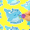 Turtle's Soup - Stay Hydrated Whale Vinyl Sticker