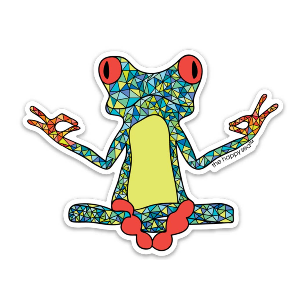 The Happy Sea - 3" Yoga Frog Sticker